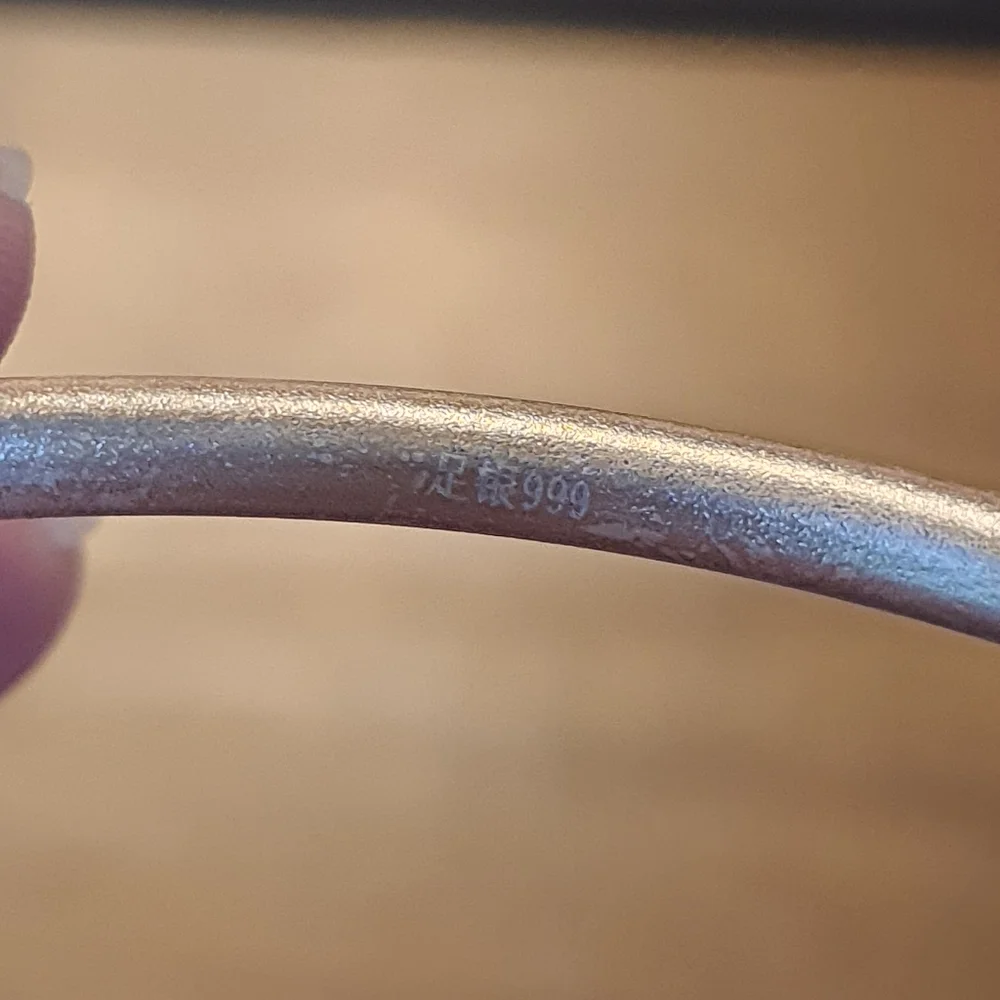 Solid 999 Sterling Silver Chinese Characteristic and Hulu Bangle Bracelet - Picture 4 of 4